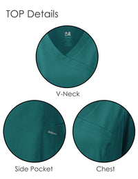 DAGACCI OFFICIAL 4-Way Stretch Y-Neck Medical Scrub Sets [FS2300] Combined