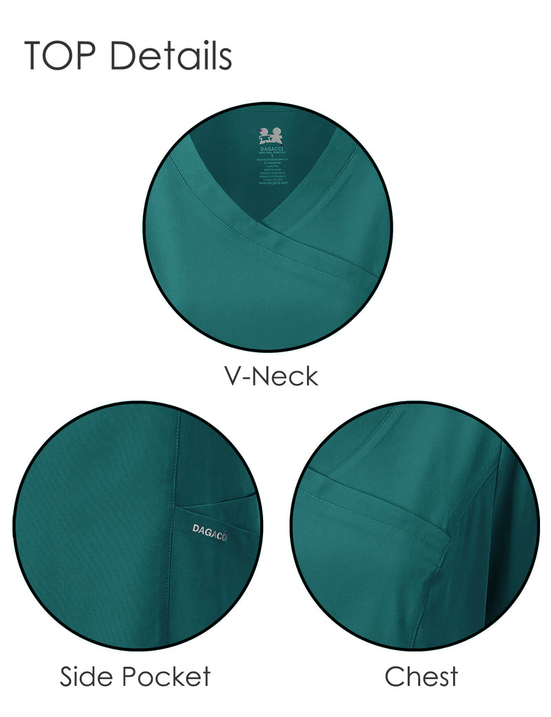 DAGACCI OFFICIAL 4-Way Stretch Y-Neck Medical Scrub Sets [FS2300]