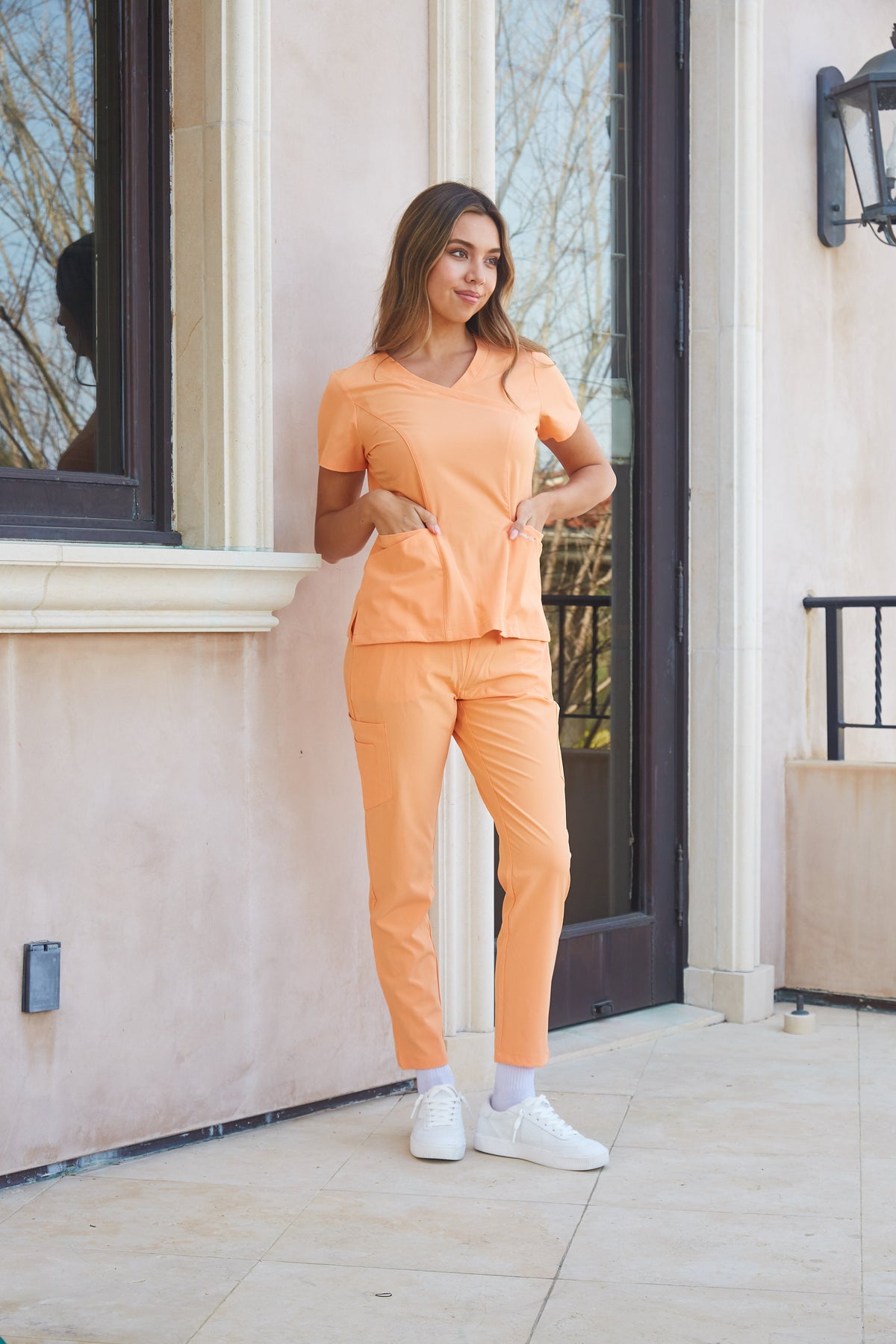 DAGACCI OFFICIAL 4-Way Stretch Y-Neck Medical Scrub Sets [FS2300] Combined