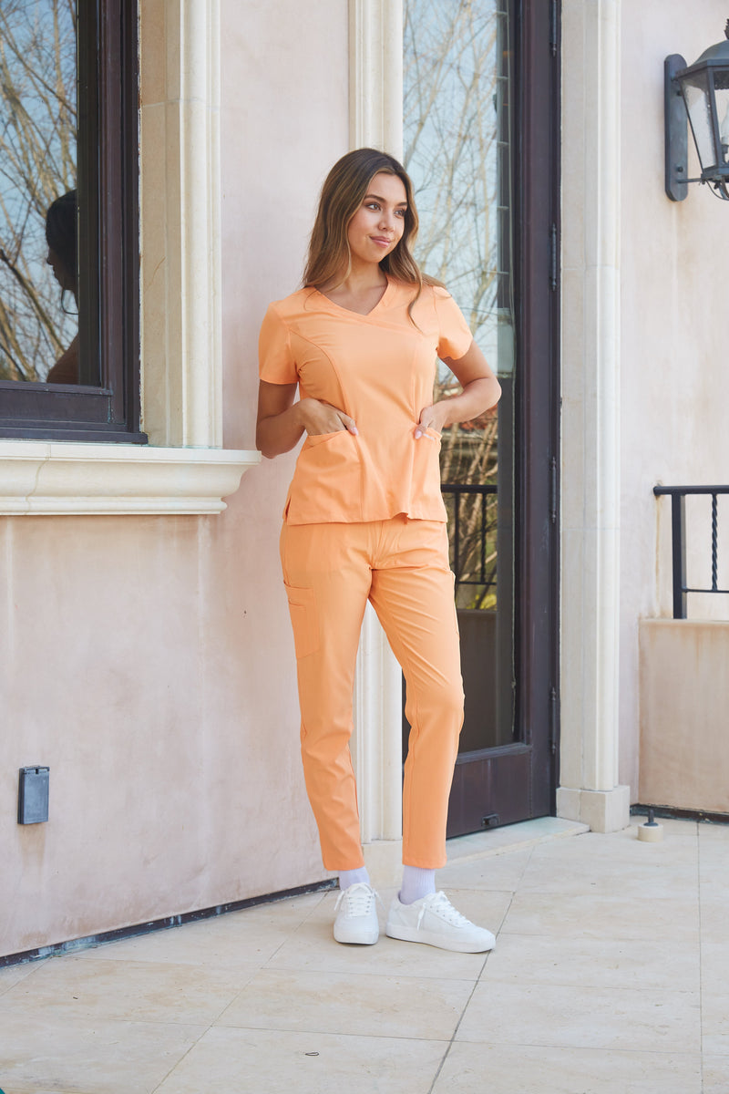 DAGACCI OFFICIAL 4-Way Stretch Y-Neck Medical Scrub Sets [FS2300] Combined