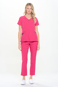 DAGACCI OFFICIAL 4-Way Stretch Split V-Neck Scrub Sets [FS2204]