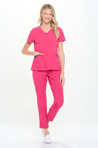 DAGACCI OFFICIAL 4-Way Stretch Split V-Neck Scrub Sets [FS2204]