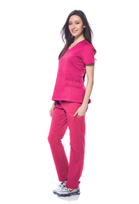 DAGACCI MEDICAL UNIFORM® Natural Stretch® Women's Y-Neck Scrub Sets [NS2102]