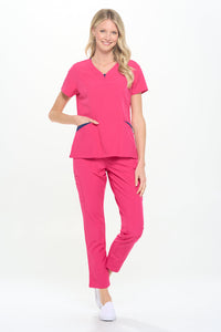 DAGACCI OFFICIAL 4-Way Stretch Split V-Neck Scrub Sets [FS2204] Combined