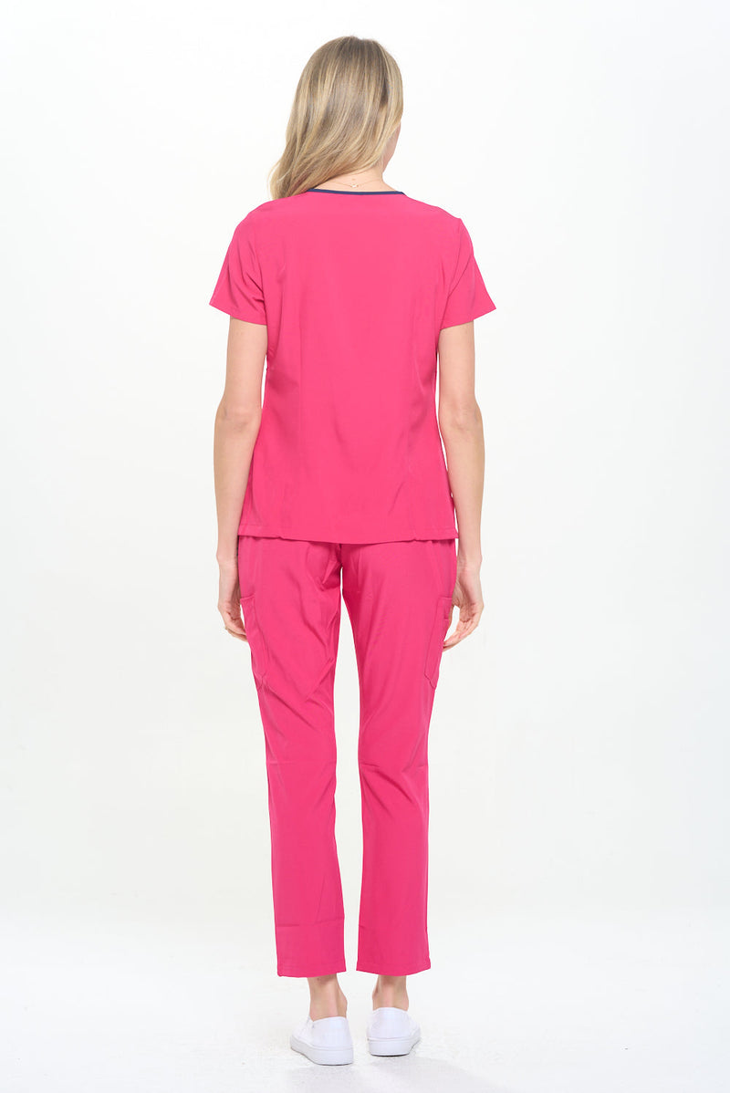 DAGACCI OFFICIAL 4-Way Stretch Split V-Neck Scrub Sets [FS2204] Combined