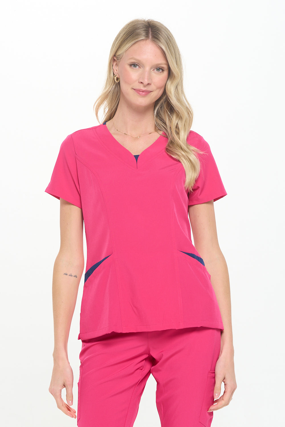 DAGACCI OFFICIAL 4-Way Stretch Split V-Neck Scrub Sets [FS2204] Combined