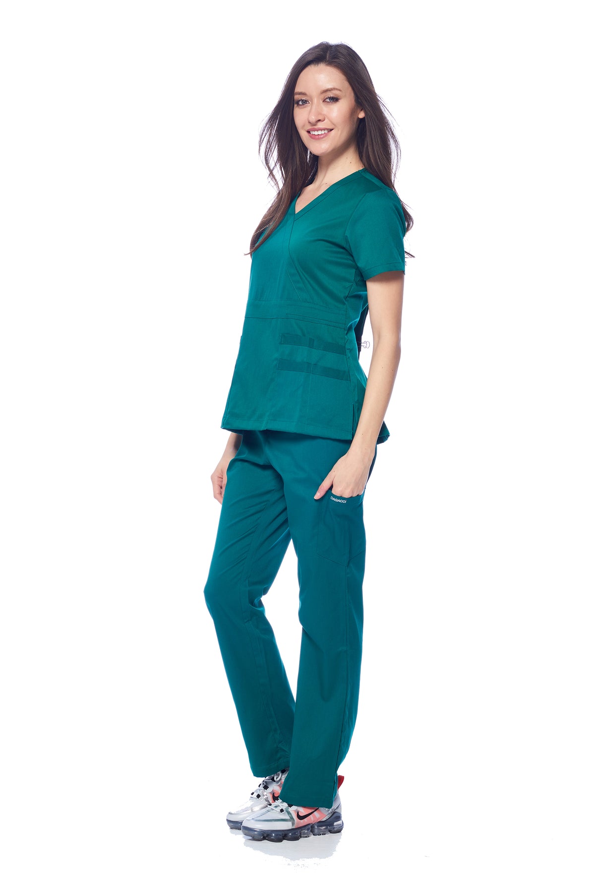 DAGACCI MEDICAL UNIFORM® Natural Stretch® Women's Y-Neck Scrub Sets [NS2102]