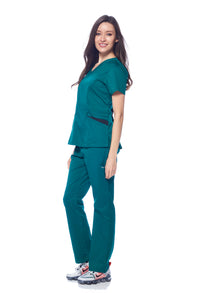 DAGACCI MEDICAL UNIFORM® Natural Stretch® Women's Contrast Pocket Scrub Sets [NS2151]