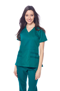 DAGACCI MEDICAL UNIFORM® Natural Stretch® Women's Y-Neck Scrub Sets [NS2102]
