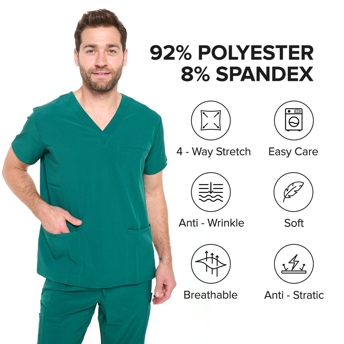 DAGACCI OFFICIAL 4-Way Stretch Unisex Jogger Scrubs Sets [FS2802] Combined