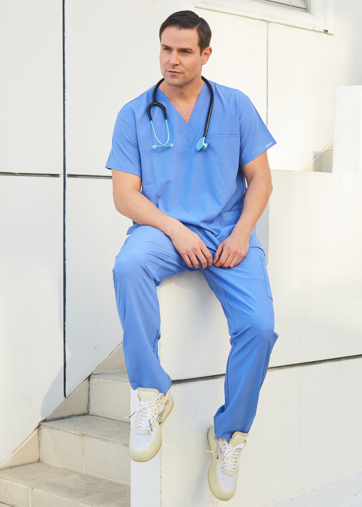 DAGACCI OFFICIAL Unisex 4-Way Stretch Medical Uniform Scrub Sets [FS100500]