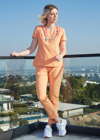 DAGACCI OFFICIAL 4-Way Stretch Y-Neck Medical Scrub Sets [FS2300] Combined