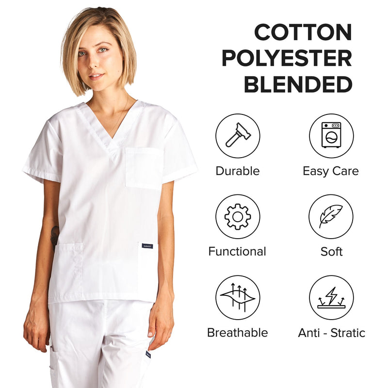 DAGACCI OFFICIAL Unisex Medical Scrub Sets Cotton Blended (KV10005000) Combined