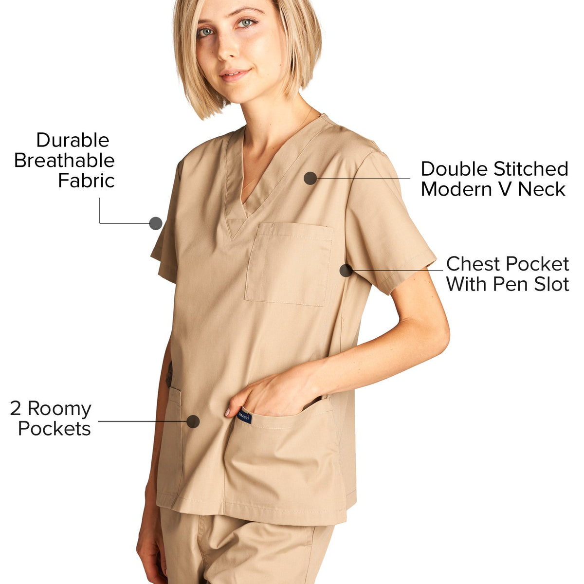 DAGACCI OFFICIAL Unisex Medical Scrub Sets Cotton Blended (KV10005000) Combined