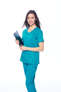 DAGACCI OFFICIAL Natural Stretch Women's V-Neck Scrub Sets [NS2100] Combined