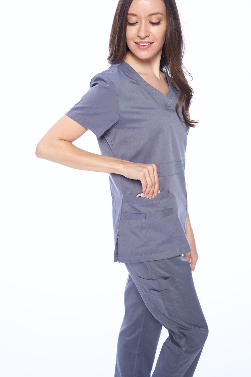 DAGACCI OFFICIAL Natural Stretch Women's V-Neck Scrub Sets [NS2100] Combined