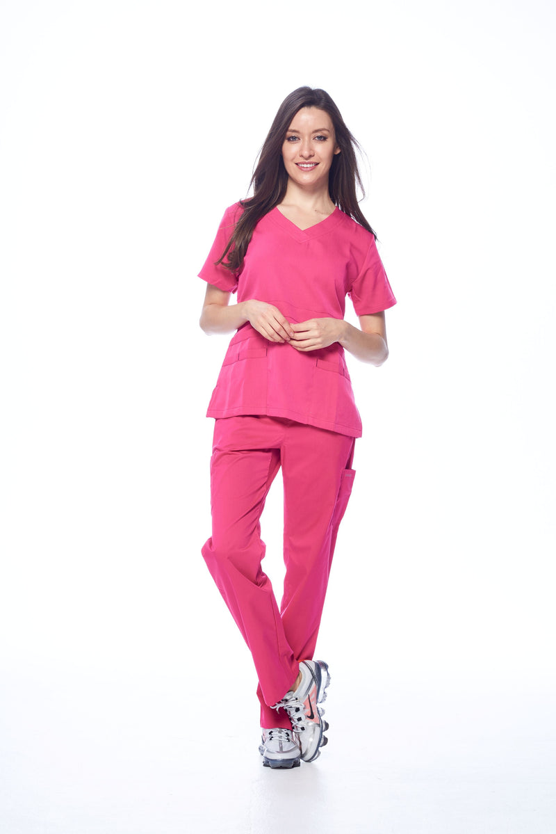 DAGACCI OFFICIAL Natural Stretch Women's V-Neck Scrub Sets [NS2100] Combined