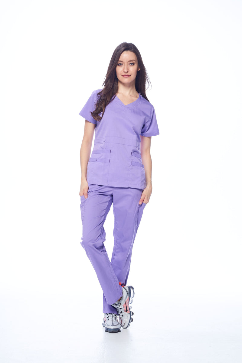 DAGACCI OFFICIAL Natural Stretch Women's V-Neck Scrub Sets [NS2100] Combined