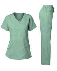 DAGACCI OFFICIAL Natural Stretch Women's Y-Neck Scrub Sets [NS2102] Combined