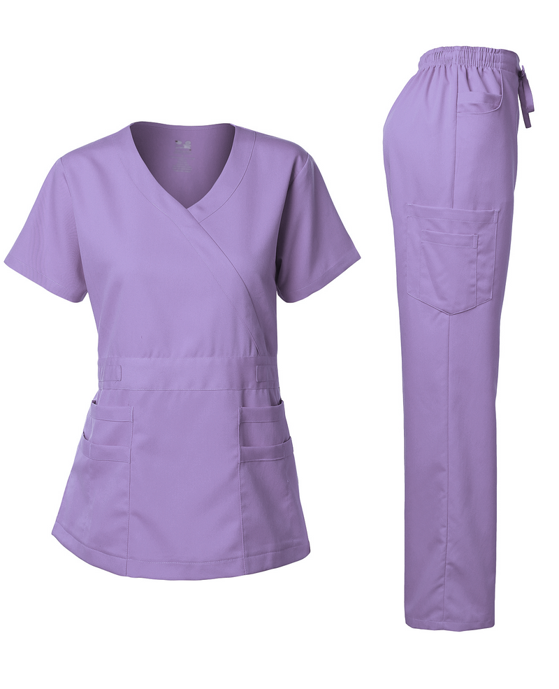 DAGACCI OFFICIAL Natural Stretch Women's Y-Neck Scrub Sets [NS2102] Combined