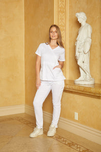 DAGACCI OFFICIAL Natural Stretch Women's Y-Neck Scrub Sets [NS2102] Combined