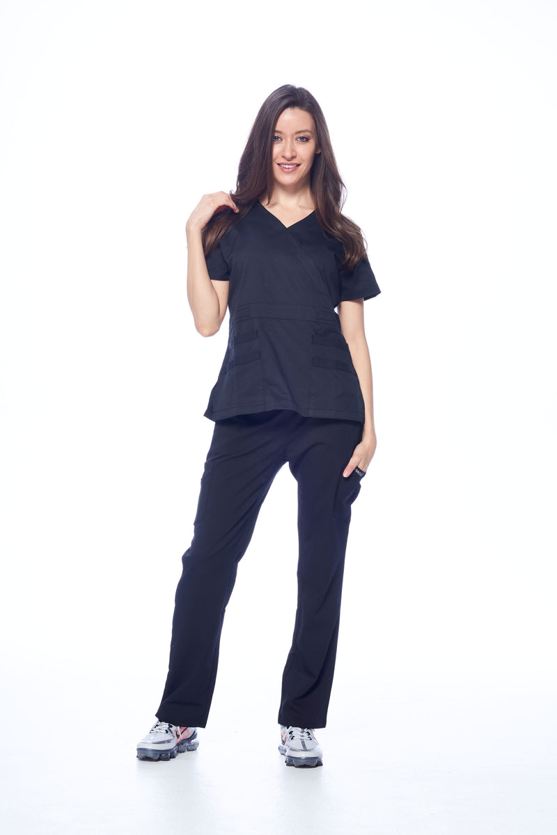DAGACCI OFFICIAL Natural Stretch Women's Y-Neck Scrub Sets [NS2102]