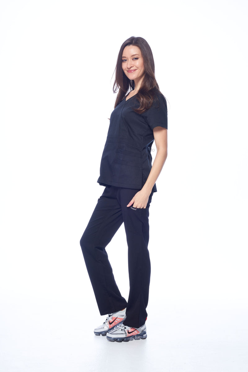 DAGACCI OFFICIAL Natural Stretch Women's Y-Neck Scrub Sets [NS2102] Combined