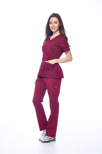 DAGACCI OFFICIAL Natural Stretch Women's Y-Neck Scrub Sets [NS2102] Combined