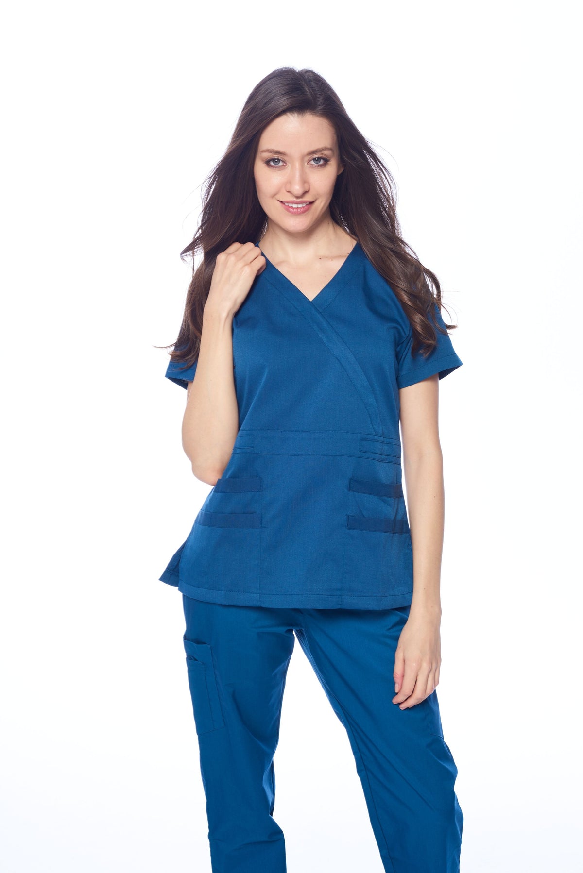 DAGACCI OFFICIAL Natural Stretch Women's Y-Neck Scrub Sets [NS2102] Combined