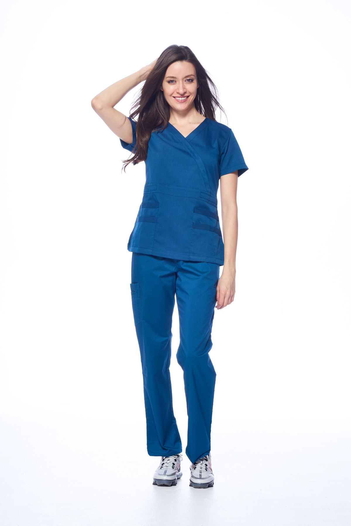 DAGACCI OFFICIAL Natural Stretch Women's Y-Neck Scrub Sets [NS2102] Combined