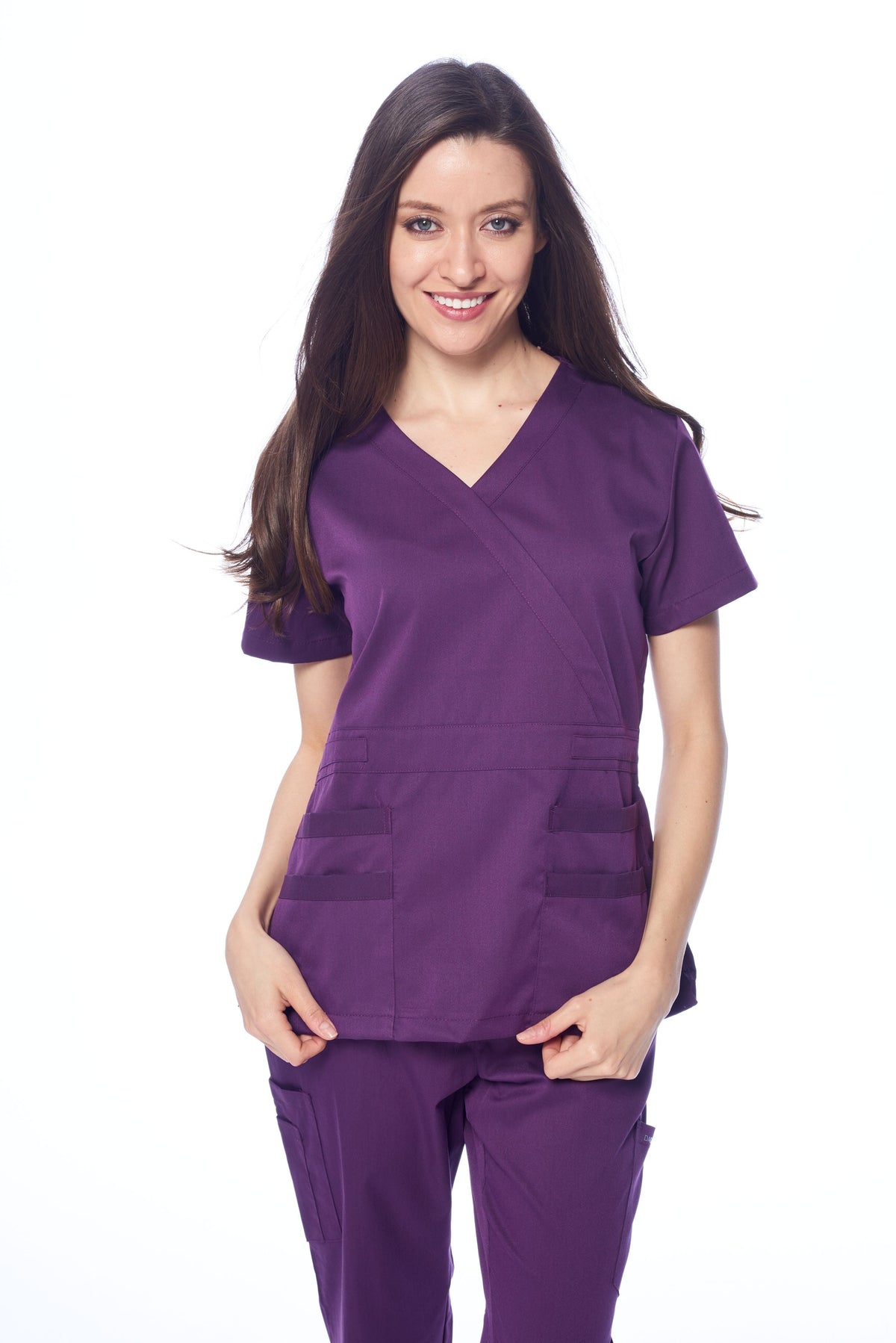 DAGACCI OFFICIAL Natural Stretch Women's Y-Neck Scrub Sets [NS2102] Combined