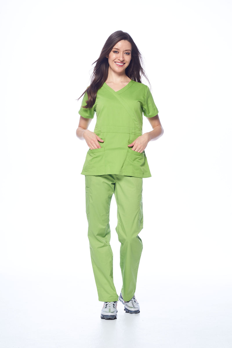 DAGACCI OFFICIAL Natural Stretch Women's Y-Neck Scrub Sets [NS2102]