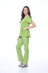 DAGACCI OFFICIAL Natural Stretch Women's Y-Neck Scrub Sets [NS2102] Combined