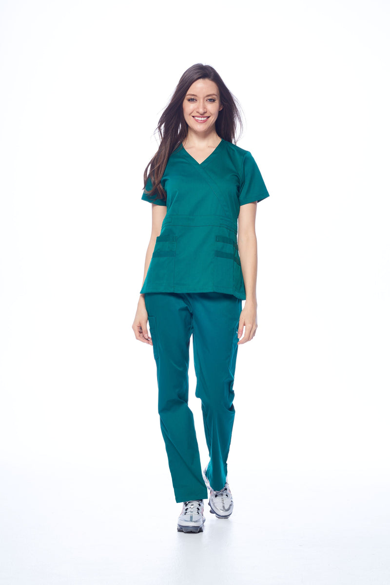 DAGACCI OFFICIAL Natural Stretch Women's Y-Neck Scrub Sets [NS2102] Combined