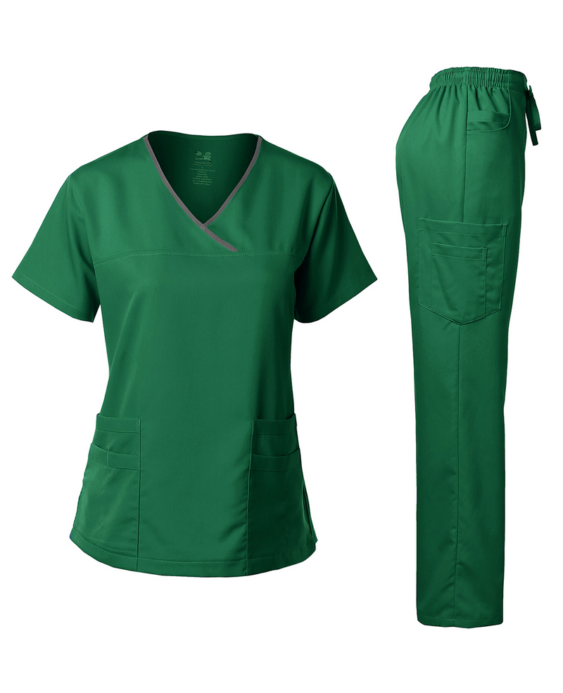 DAGACCI OFFICIAL Natural Stretch Women's V-Neck Scrub Sets [NS2100] Combined