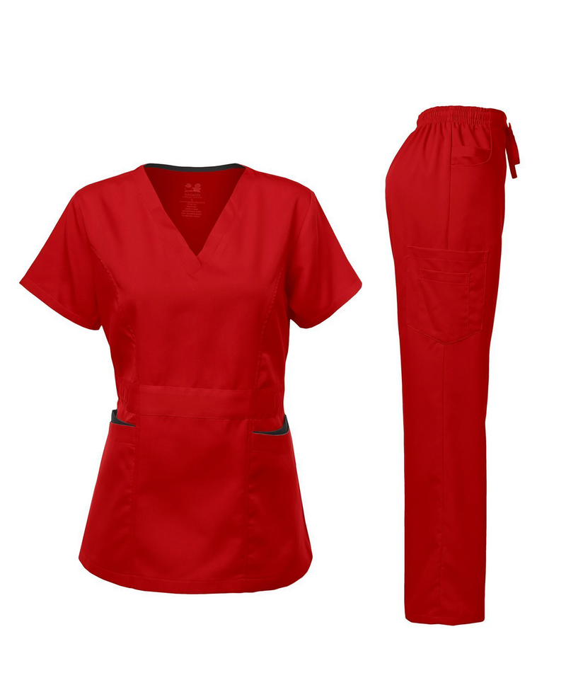 DAGACCI OFFICIAL Natural Stretch Women's V-Neck Scrub Sets [NS2100] Combined