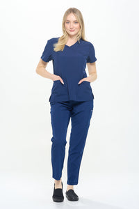 DAGACCI OFFICIAL 4-Way Stretch Y-Neck Medical Scrub Sets [FS2300] Combined