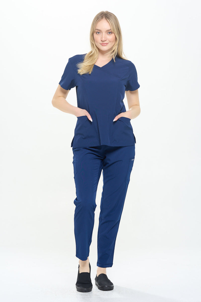 DAGACCI OFFICIAL 4-Way Stretch Y-Neck Medical Scrub Sets [FS2300] Combined