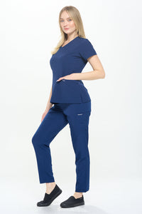 DAGACCI OFFICIAL 4-Way Stretch Y-Neck Medical Scrub Sets [FS2300] Combined