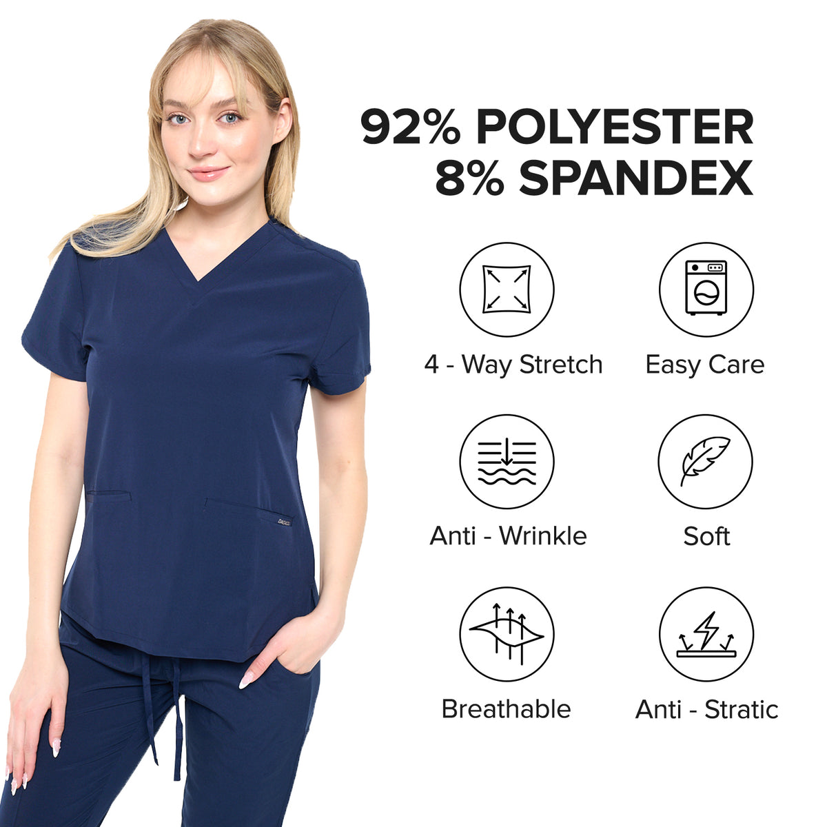 DAGACCI OFFICIAL 4-Way Stretch Unisex Jogger Scrubs Sets [FS2802]