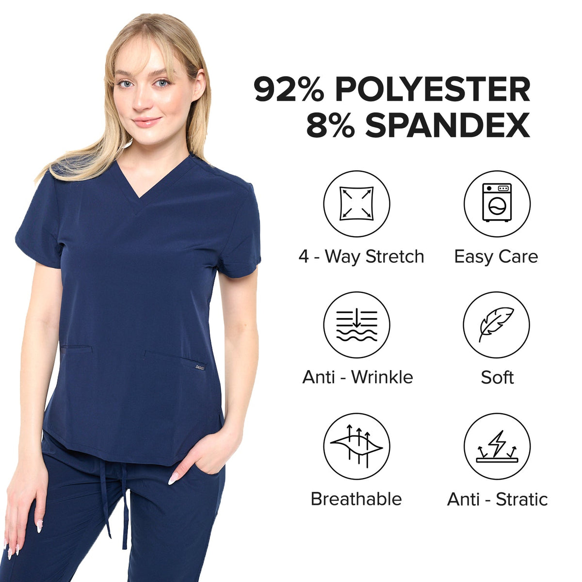 DAGACCI OFFICIAL 4-Way Stretch Unisex Jogger Scrubs Sets [FS2802] Combined