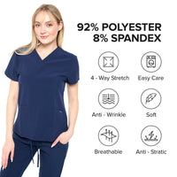 DAGACCI OFFICIAL 4-Way Stretch Unisex Jogger Scrubs Sets [FS2802] Combined