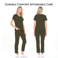 DAGACCI OFFICIAL 4-Way Stretch Split V-Neck Scrub Sets [FS2204]