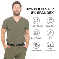 DAGACCI OFFICIAL 4-Way Stretch Unisex Jogger Scrubs Sets [FS2802] Combined