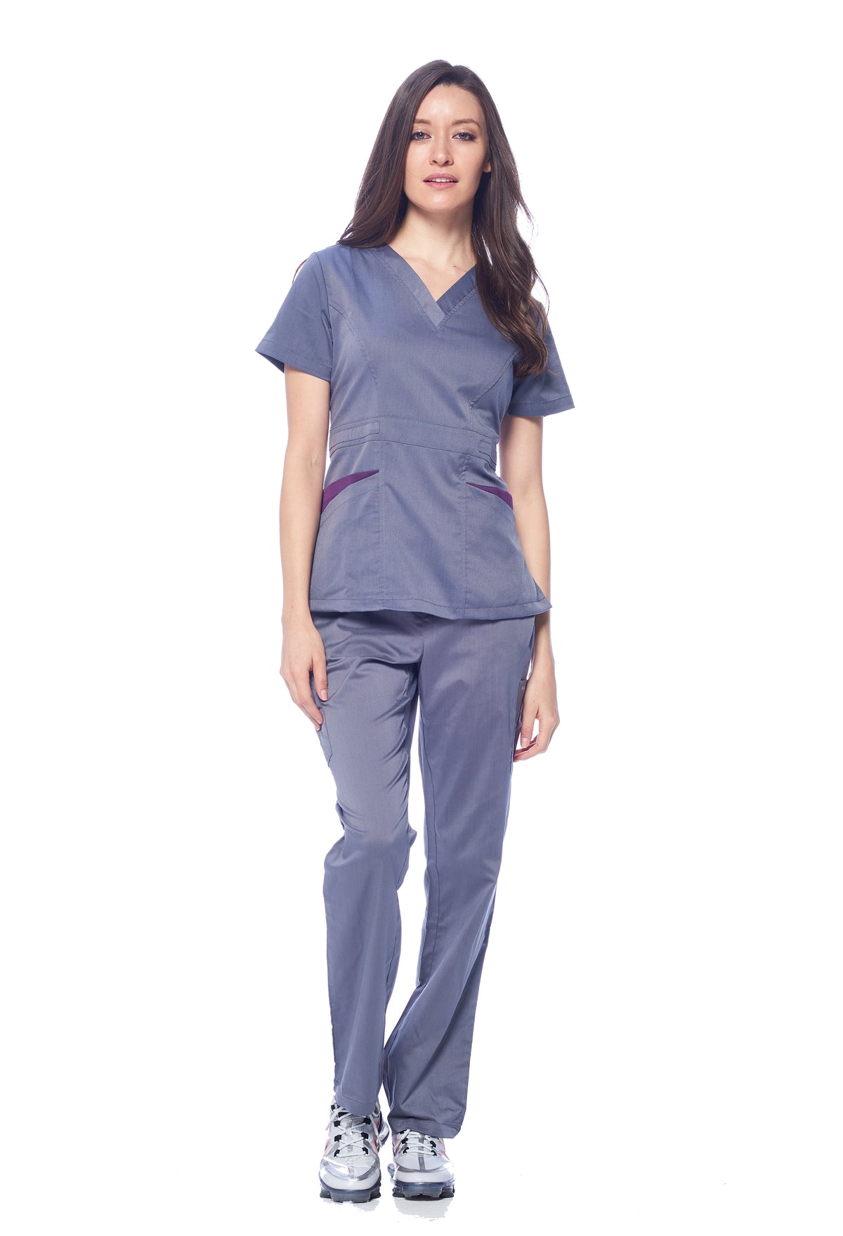DAGACCI MEDICAL UNIFORM® Natural Stretch® Women's Contrast Pocket Scrub Sets [NS2151]