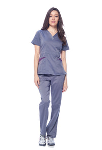 DAGACCI MEDICAL UNIFORM® Natural Stretch® Women's Contrast Pocket Scrub Sets [NS2151]