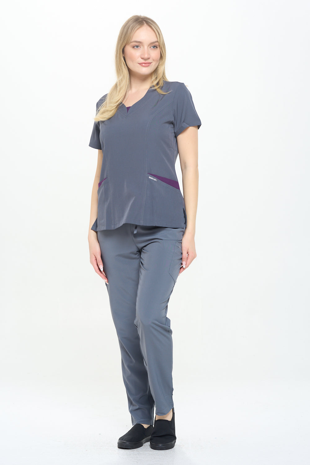 DAGACCI OFFICIAL 4-Way Stretch Split V-Neck Scrub Sets [FS2204]