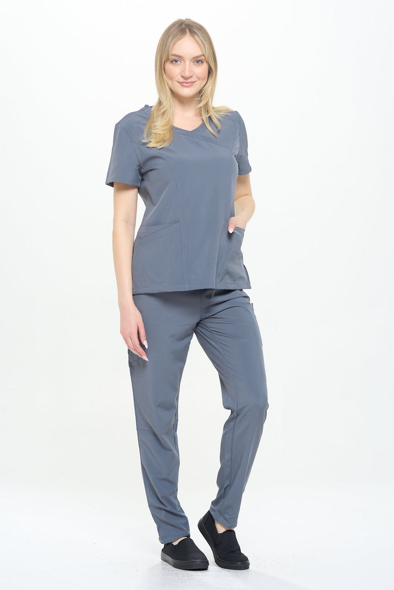 DAGACCI OFFICIAL 4-Way Stretch Y-Neck Medical Scrub Sets [FS2300] Combined