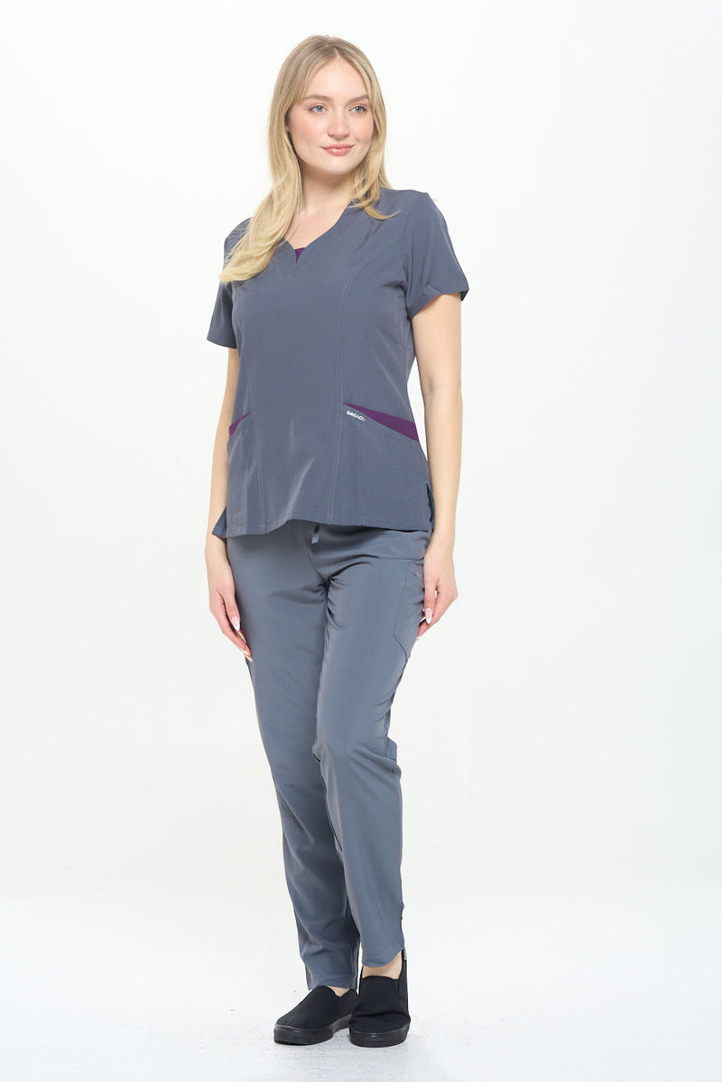 DAGACCI OFFICIAL 4-Way Stretch Split V-Neck Scrub Sets [FS2204] Combined