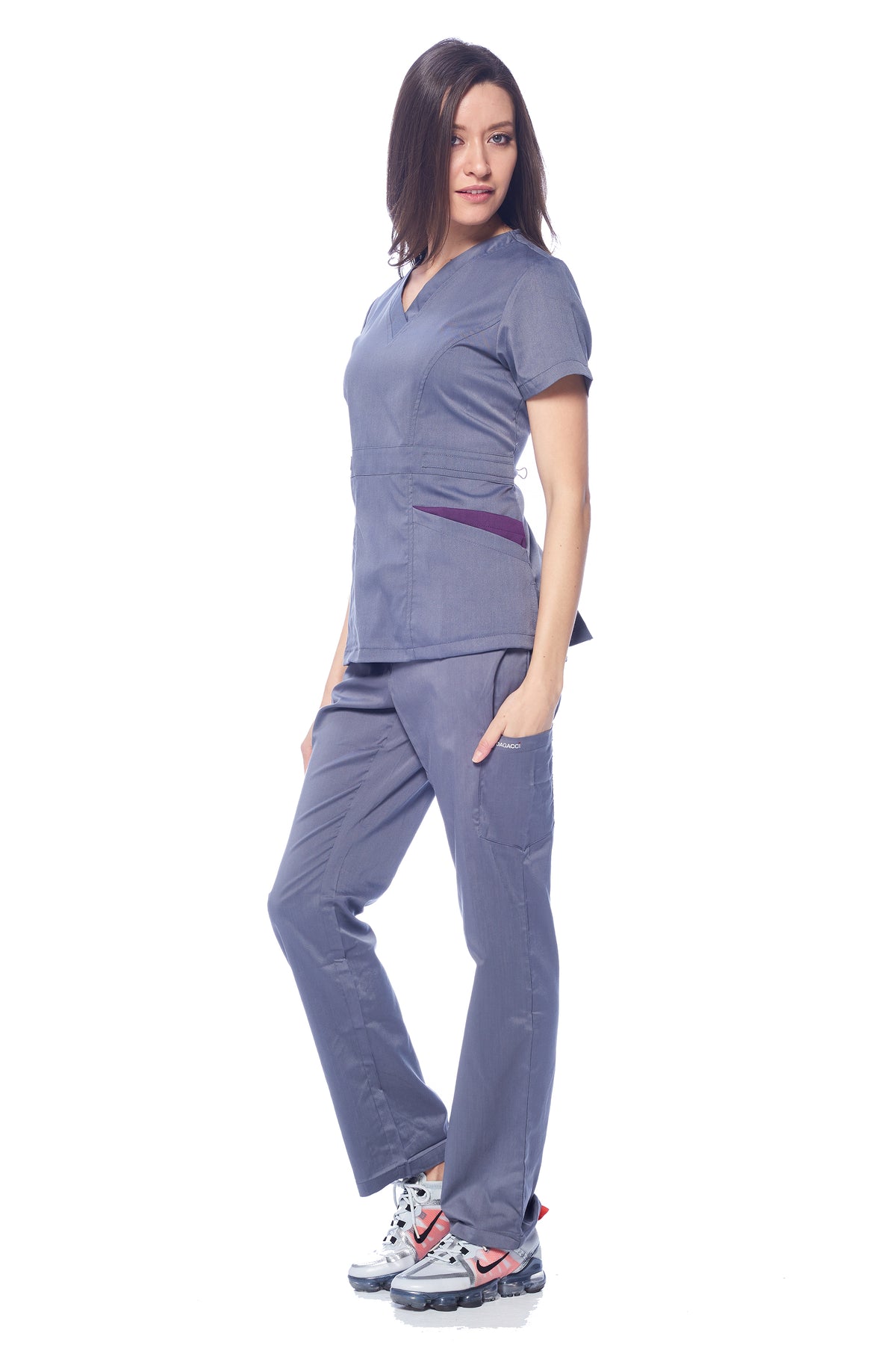 DAGACCI MEDICAL UNIFORM® Natural Stretch® Women's Contrast Pocket Scrub Sets [NS2151]